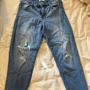 Ceros Mid-rise Sophia Skinny Monterey Blue Distressed Jeans